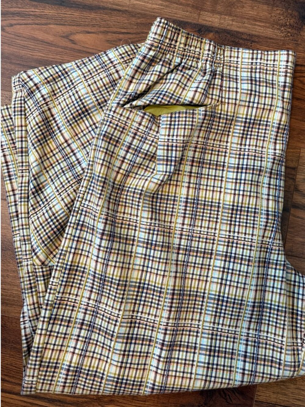 Free People Plaid Barrel Pants